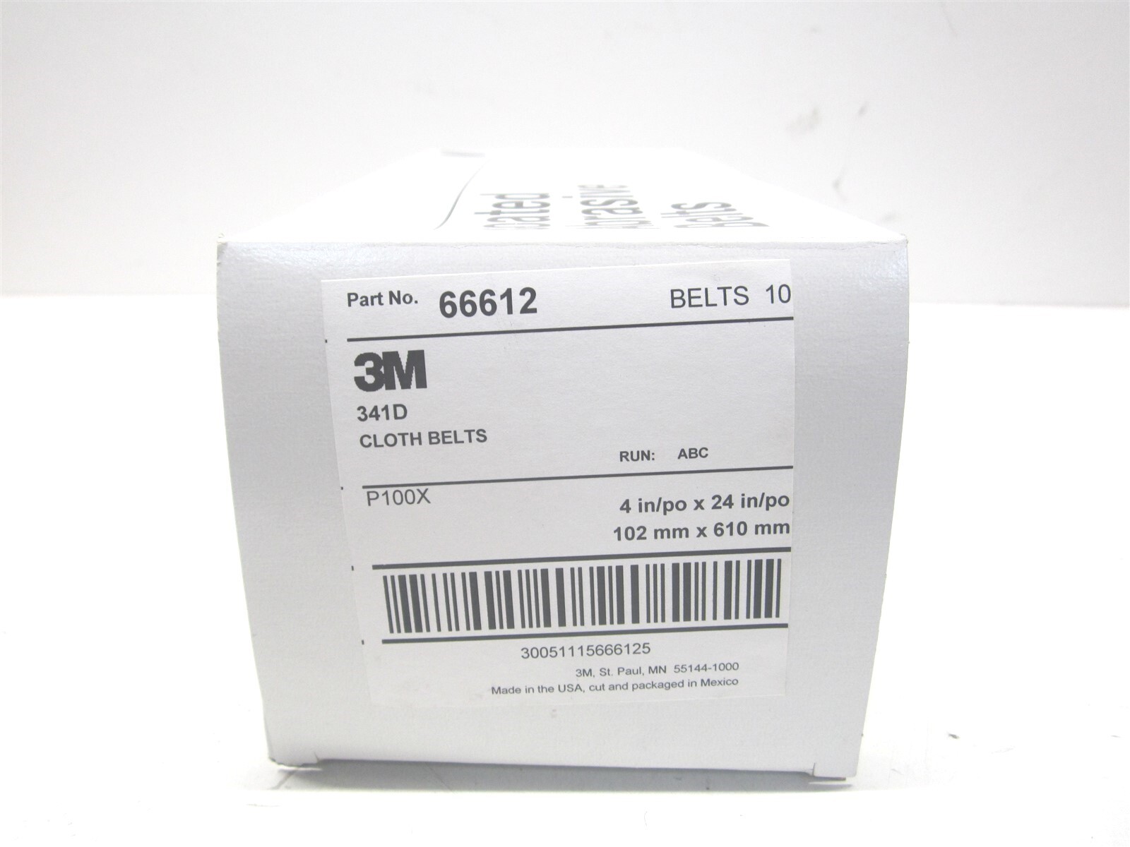 3M (66612) 4″ x 24″ OAL 100 Grit Fine Aluminum Oxide Abrasive Belt – Pack of 10