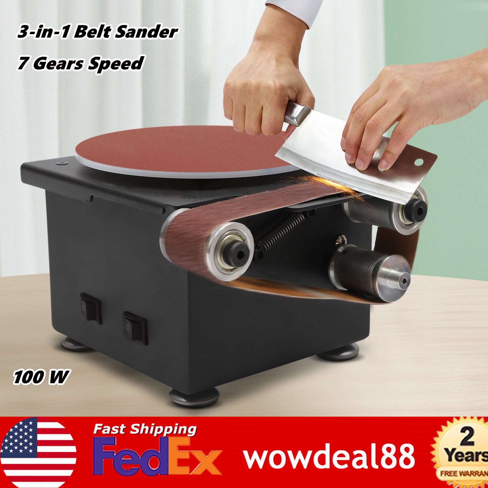 6inch Mini Belt Disc Sander Edge Sharpener Electric Bench Polisher Tools Kit