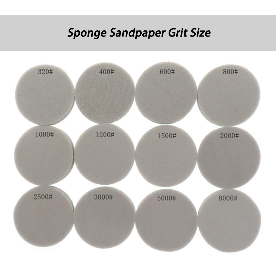 50mm/75mm Sponge Sanding Discs 320 – 8000 Grit Wet and Dry Hook & Loop Sandpaper