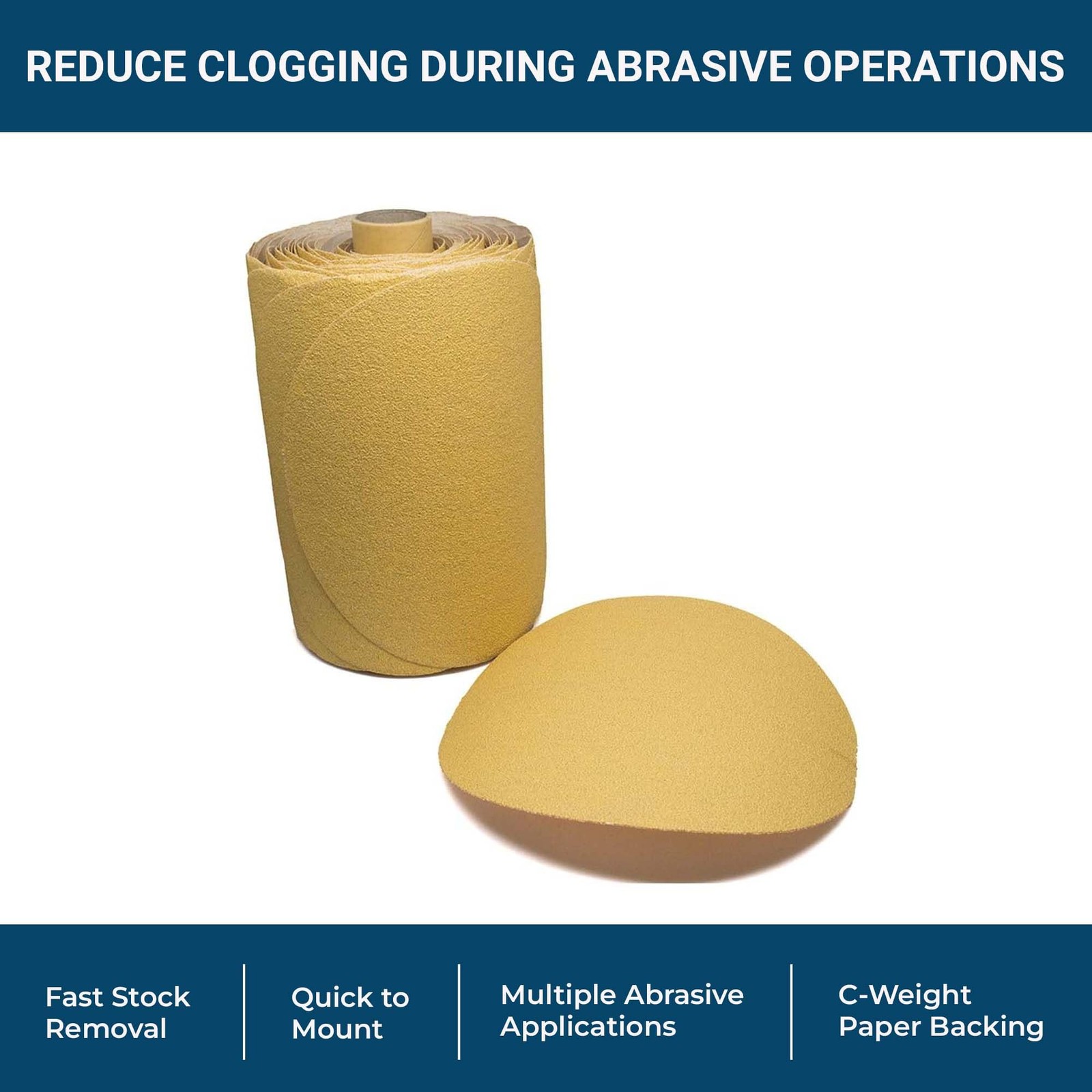 Benchmark Abrasives PSA Gold 5 Inch Self Adhesive Sanding Discs 5 inch,