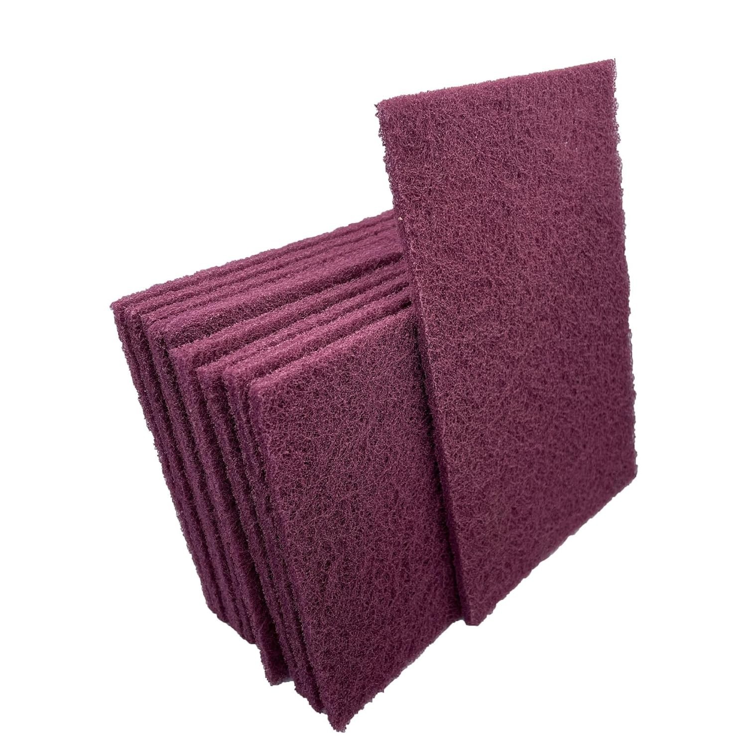 Efficient 10-Pack Maroon 6″ x 9″ Hand Pads – Non-Woven for Finishing & Cleaning