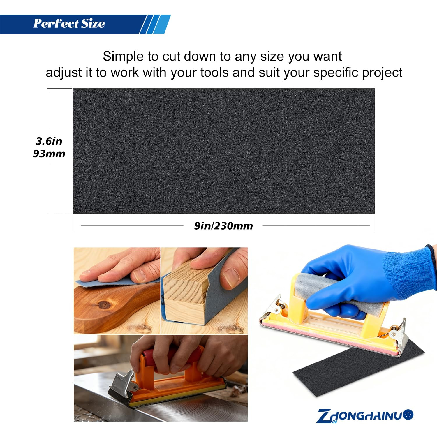 51-Sheets Sandpaper Assortment, 9 X 3.6 Inch Wet Dry Sand Paper, 100/120/180/240