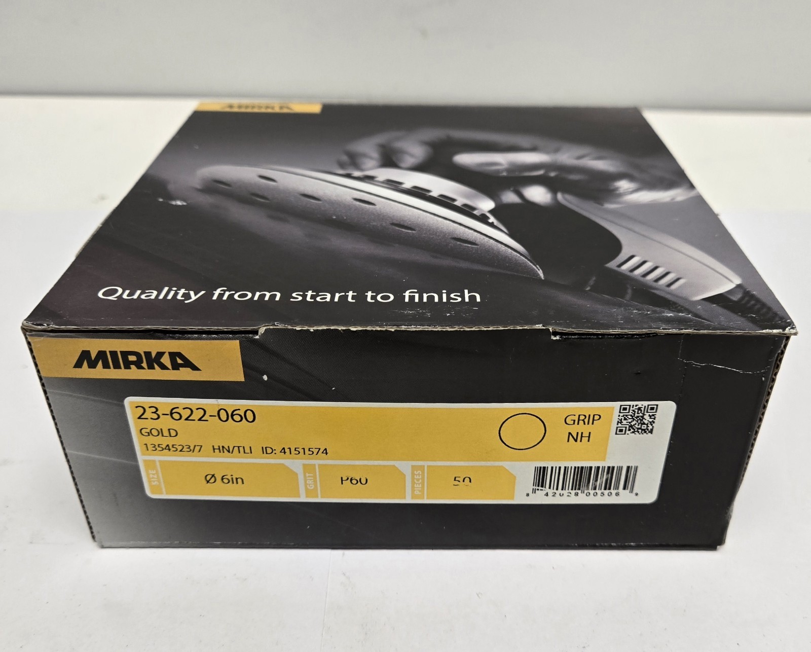 MIRKA SANDING DISCS 23-622-060. 6″ GOLD, P60 GRIT. BOX OF 50.