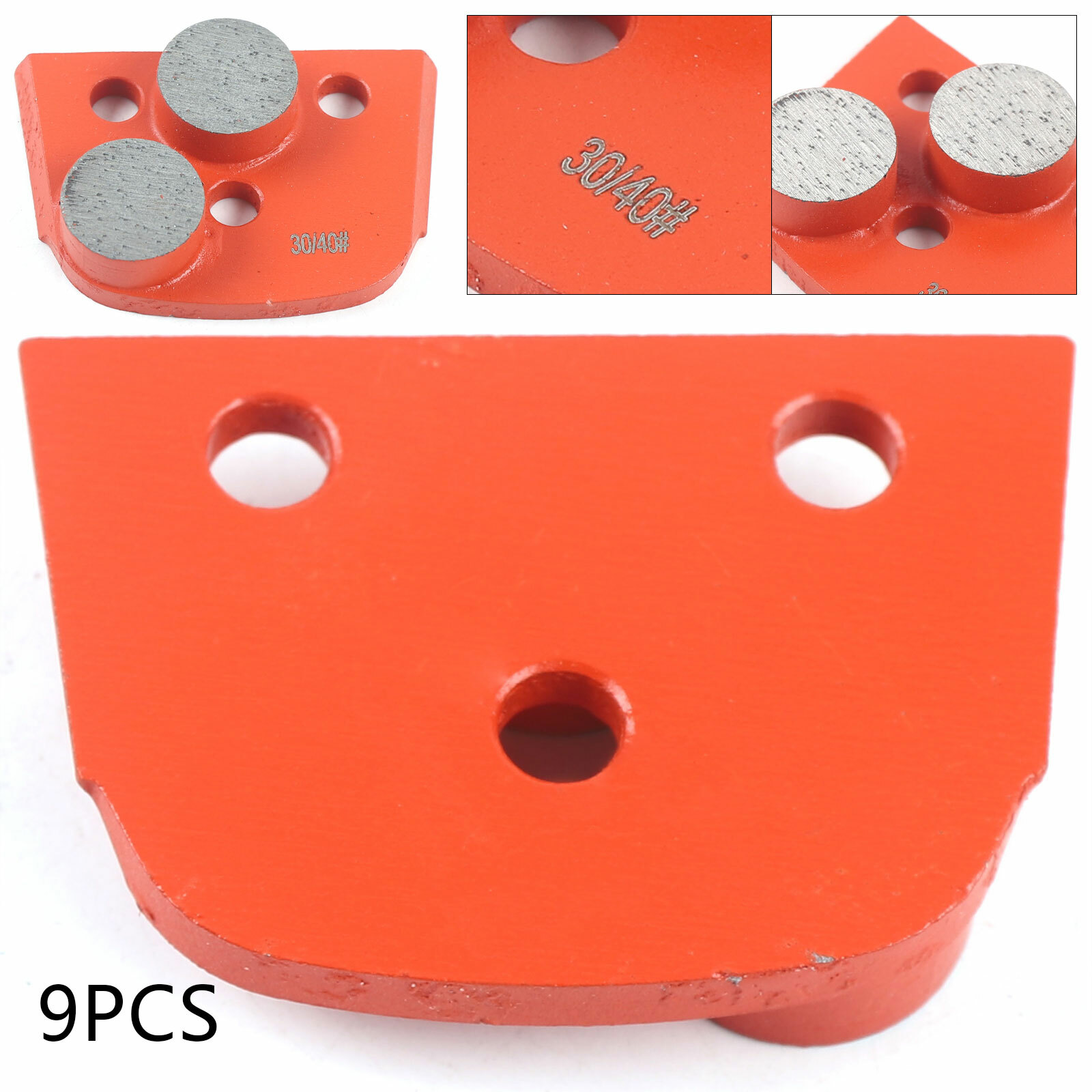 9 Pack Trapezoid Grinding Disc Hard Bond for Concrete Lavina Grinder #30/40 Grit