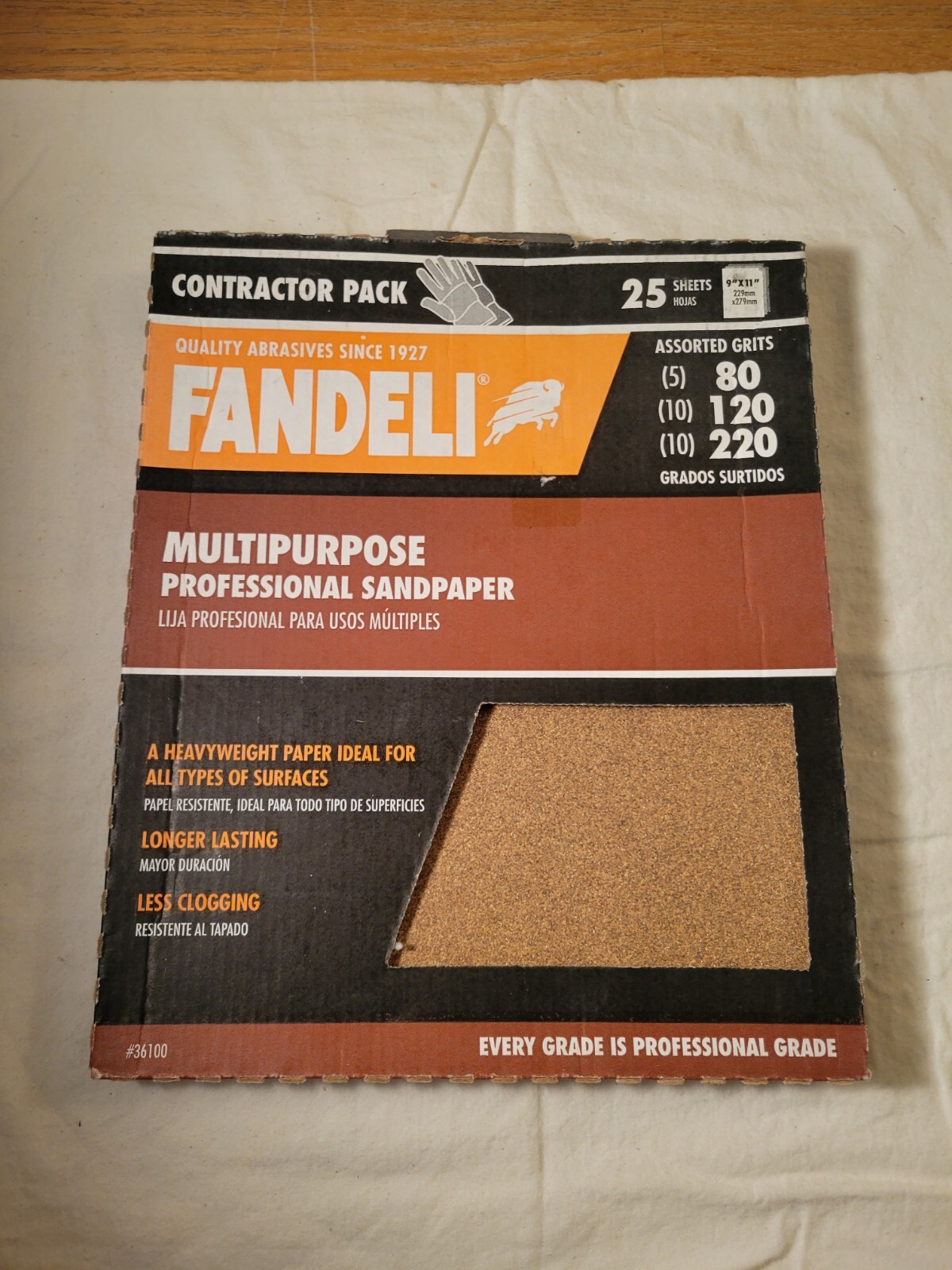 NEW Fandeli Multi-Purpose Sanding Paper Assorted Grits (80,120,220) | 25 Sheets