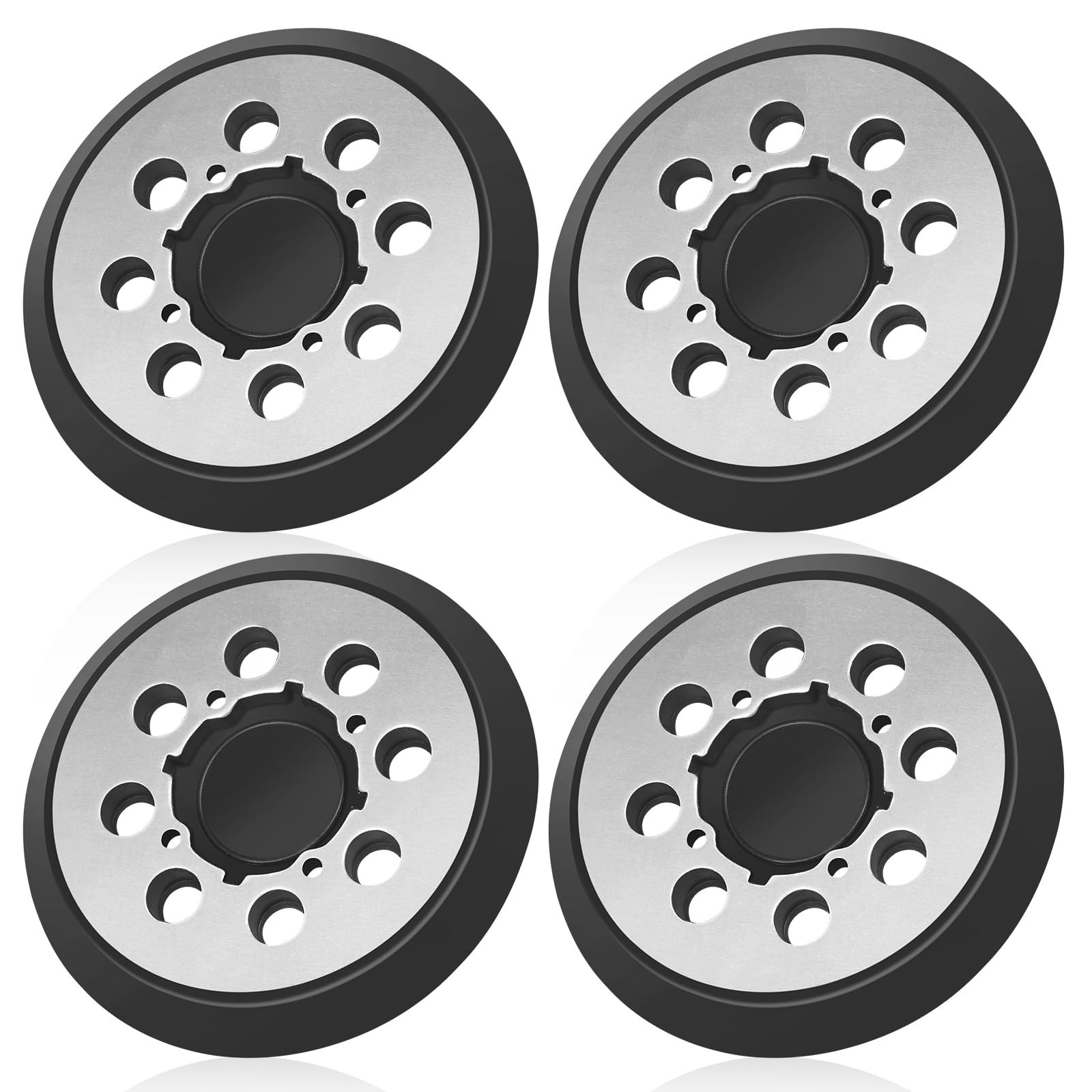 4 Pack 5″ Orbital Sander Replacement Pads, 8 Hole Hook & Loop, Metal Sanding Dis