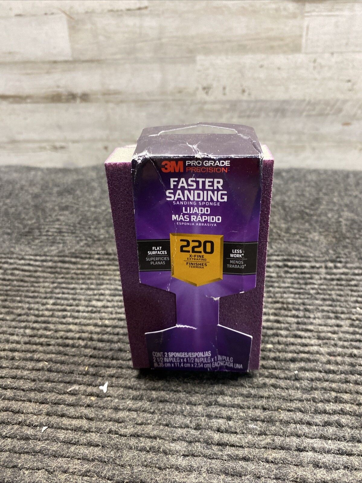 3M Pro Grade Precision 2-1/2 in. x 4-1/2 in. x 1 in. 220-Grit Extra Fine Block