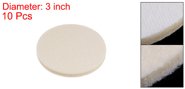 10pcs Wool Felt Polishing Pads 3 inch Buffing Wheel Polish Pad Flocking Back