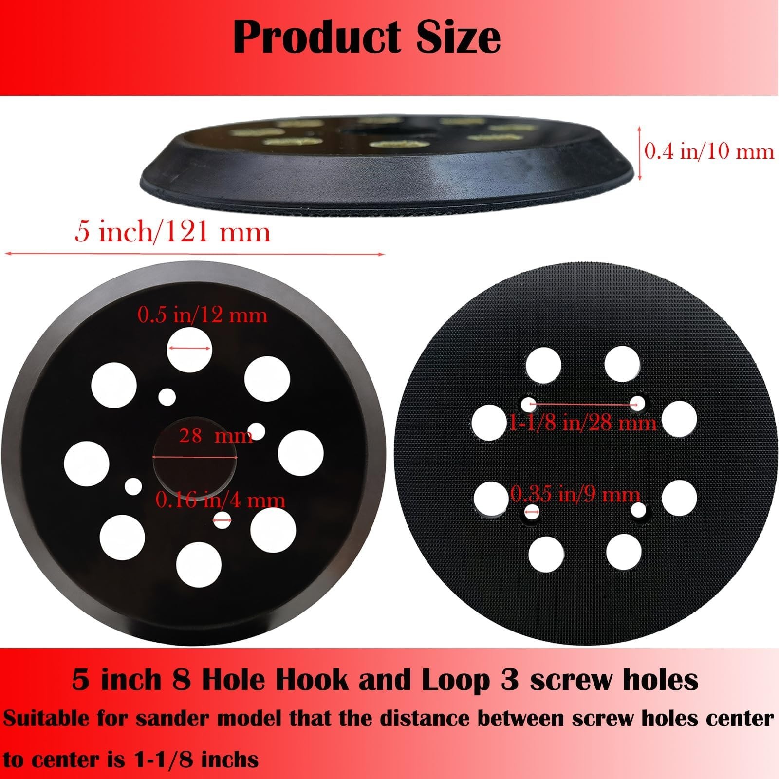 5 Inch 8 Hole Hook-and-Loop Replacemet Sanding Pad for SKIL SR211601 SR6604B …