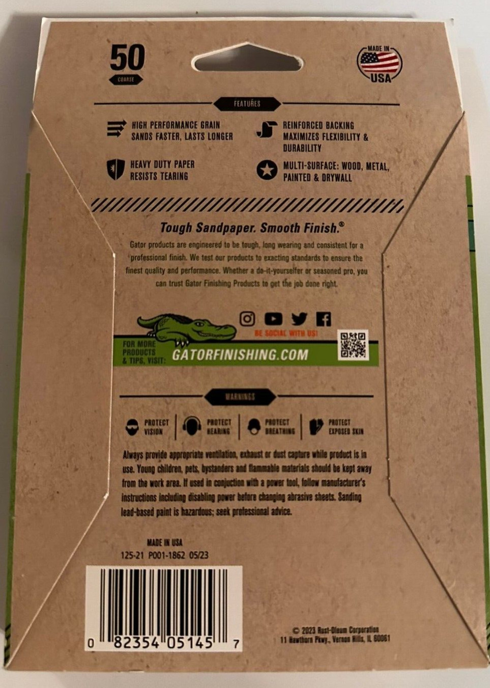 Gator 1/4 Sheet Clamp-On Sandpaper 50 Red Resin 20 Sheets No. 5145 NEW