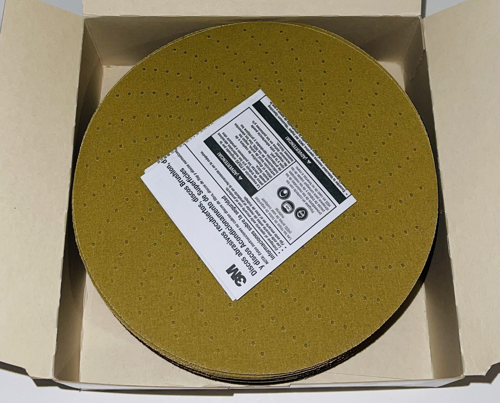 50 Pcs 3M P180 Grit Clean 6” Sanding Disc 55507 Hookit SandPaper 236U Pack Gold