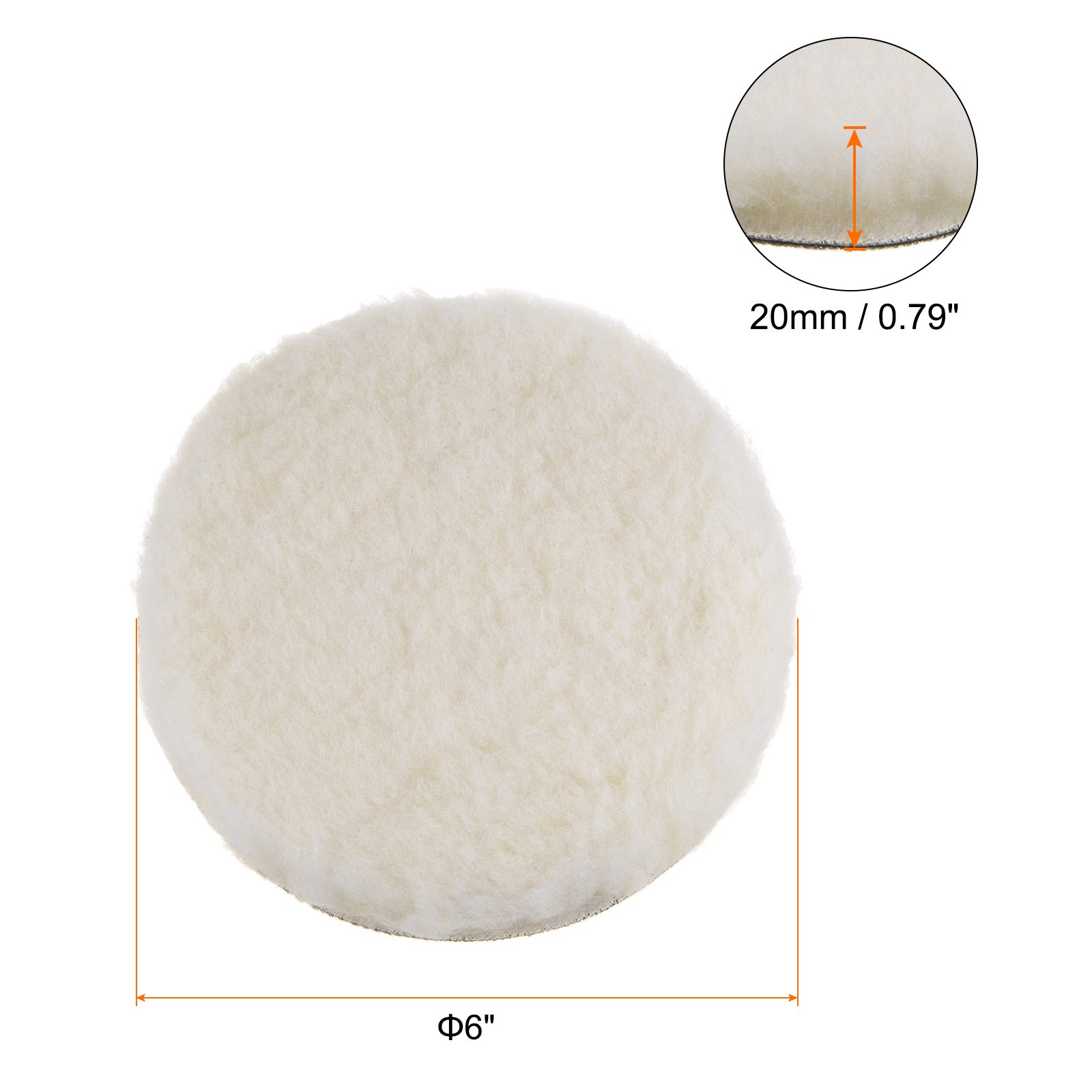 10pcs Wool Buffing Pads 6 Inch Polishing Pad Polishing Buffing Pad Hook and Loop
