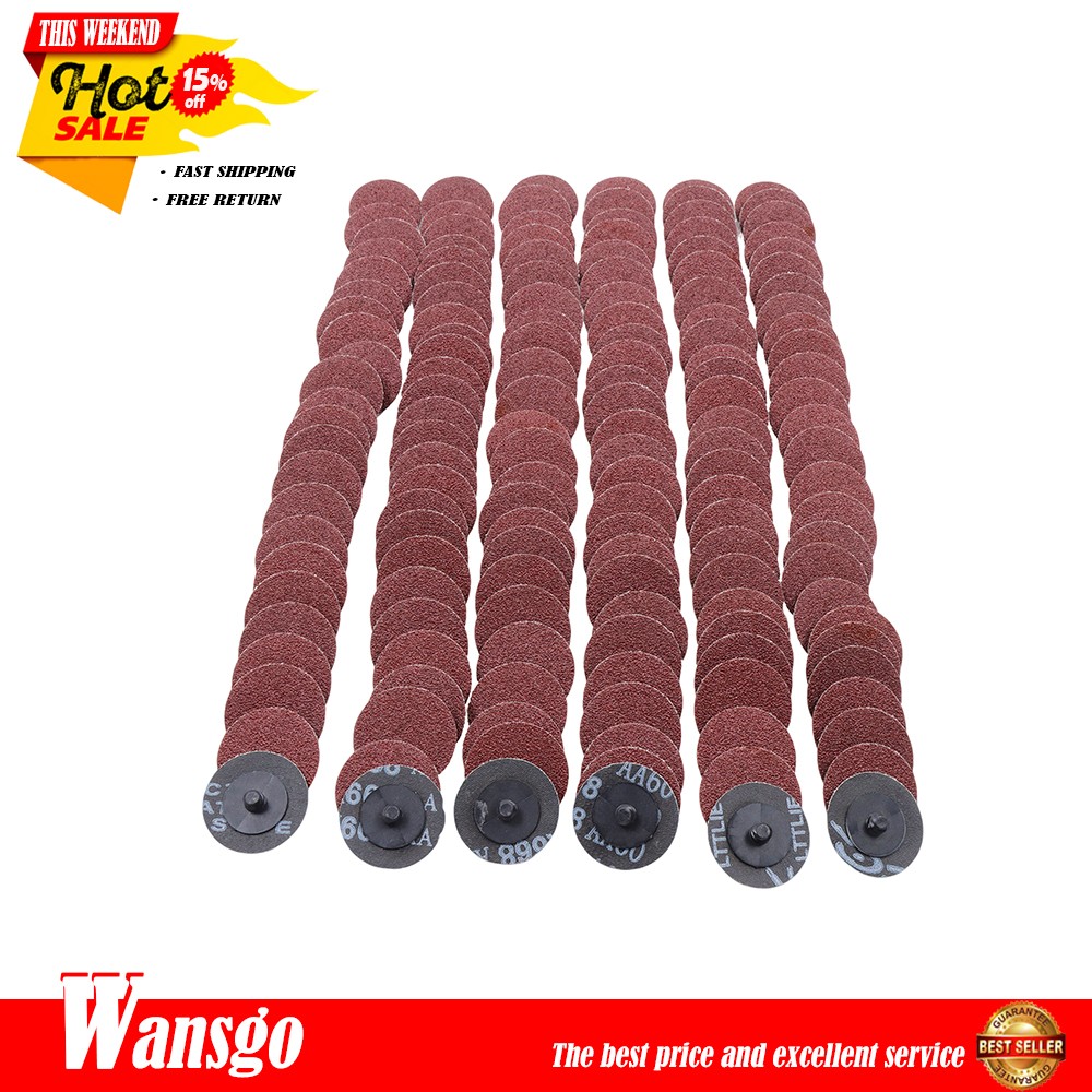 150 Pieces 2 Inch 60 Grit Medium Red Torque Sanding Discs for Die Grinder
