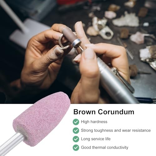 -Pack Abrasive Mounted Stone Grinding Bits, 1/4 in(6mm) Shank Aluminum 20mm 3