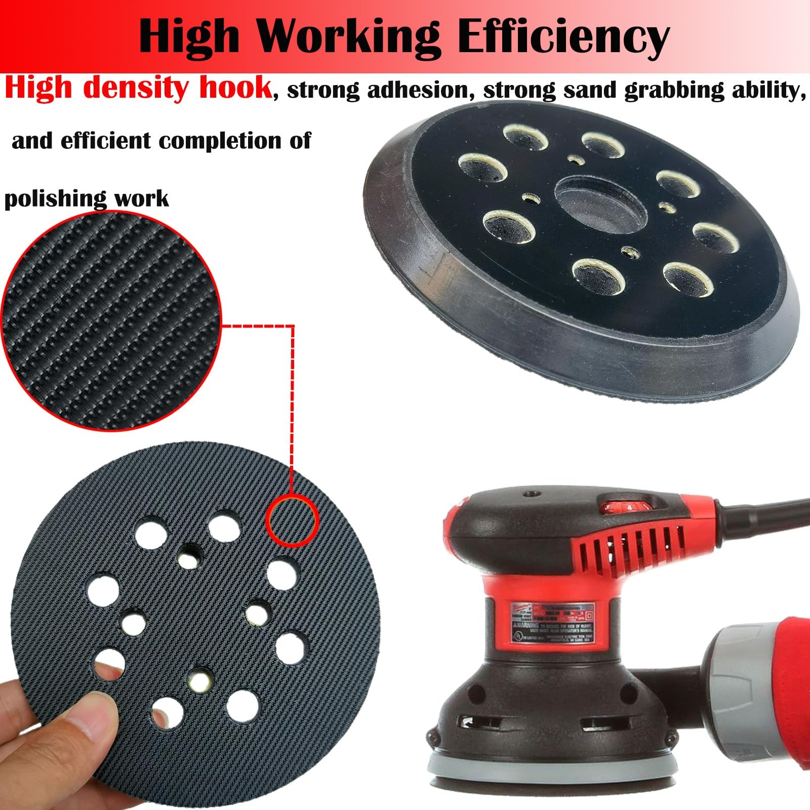 2 Pack 5 Inch 8 Hole Hook and Loop Replacement Sander Pad for Craftsman 315 M…