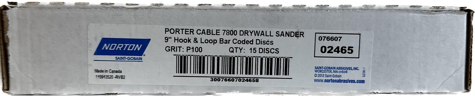 02465 Norton 9″ Porter Cable 7800 Drywall Sanding Discs 100 Grit 15 Discs (New)
