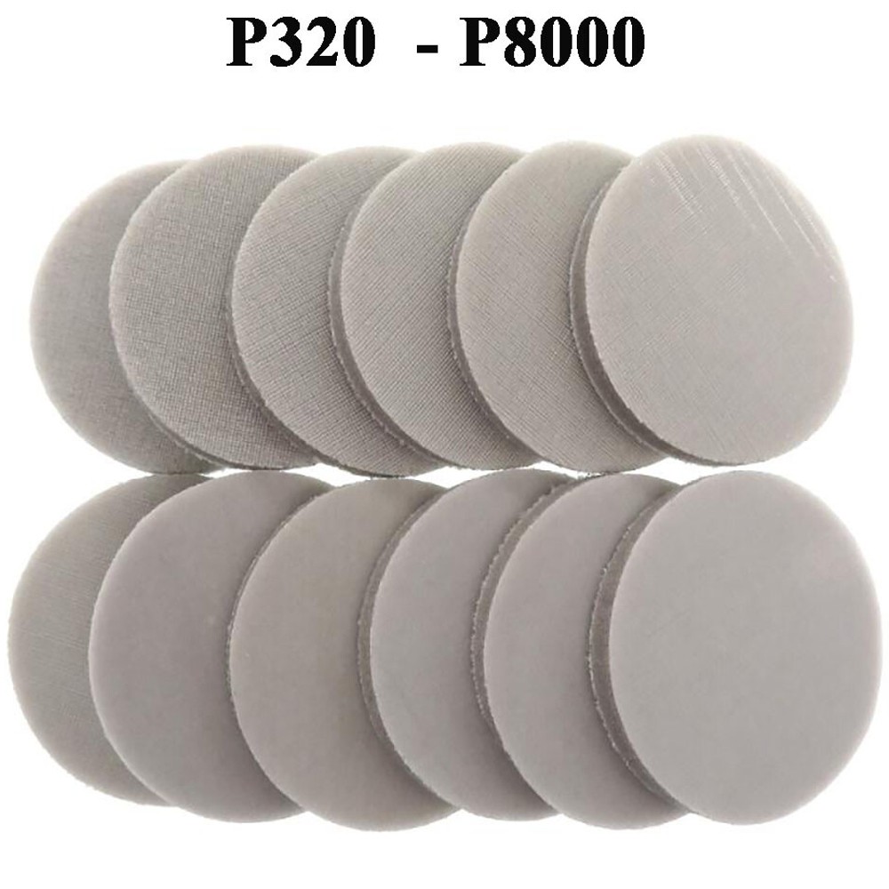 50mm/75mm Foam Sponge Sanding Disc Wet and Dry Sand Polishing Pad 320-8000 Grit