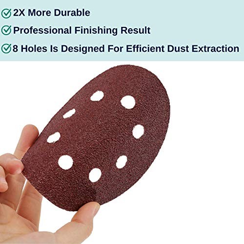 Bates- Sanding Discs, 5 Inch, 30 Pack, Assorted Grits 30 Pack, 40-600 Grits Red