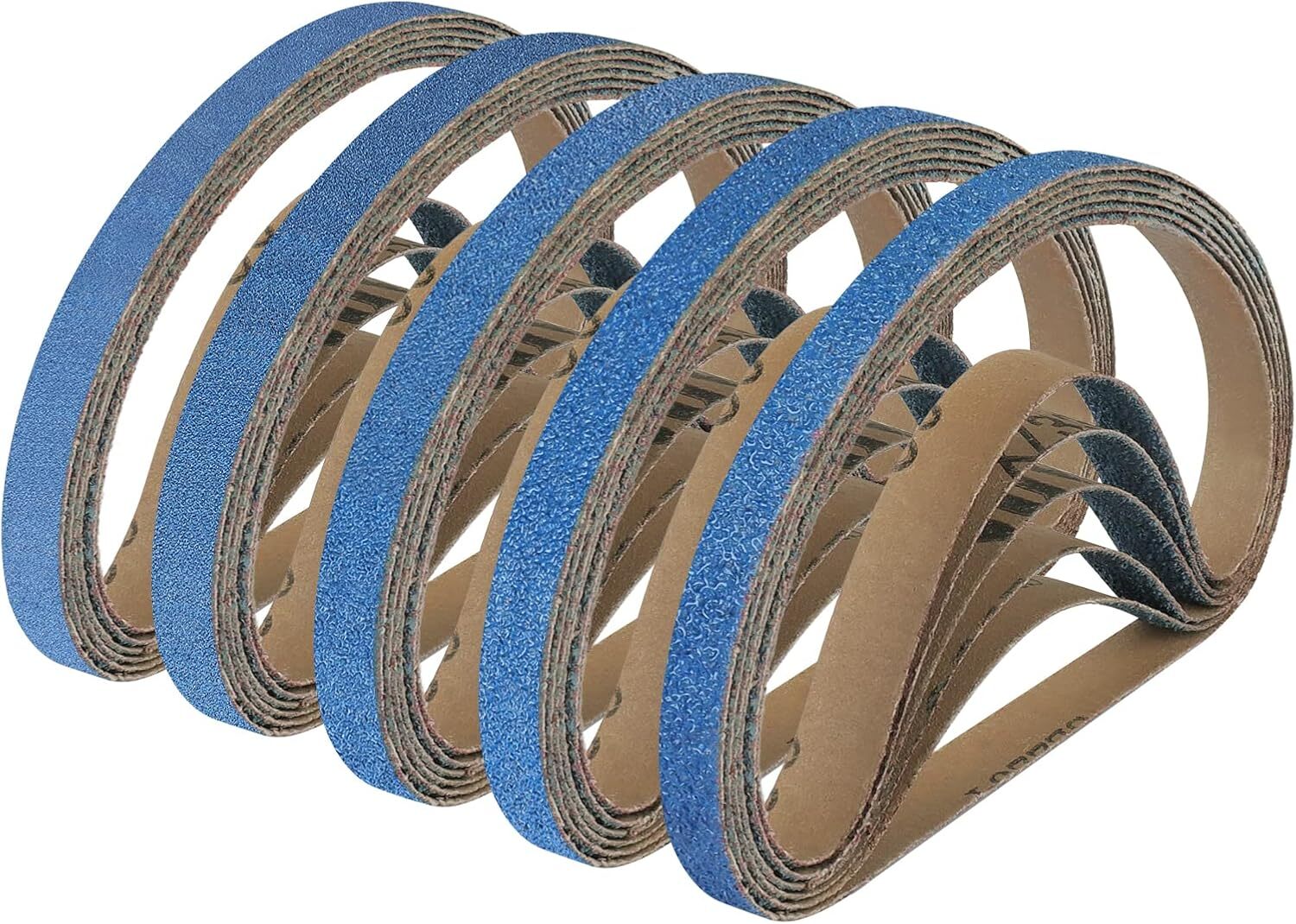 25PACK 3/8″ x 13″ Zirconia Sanding Belts 60 Grit Sandpaper For Metal Woodworking