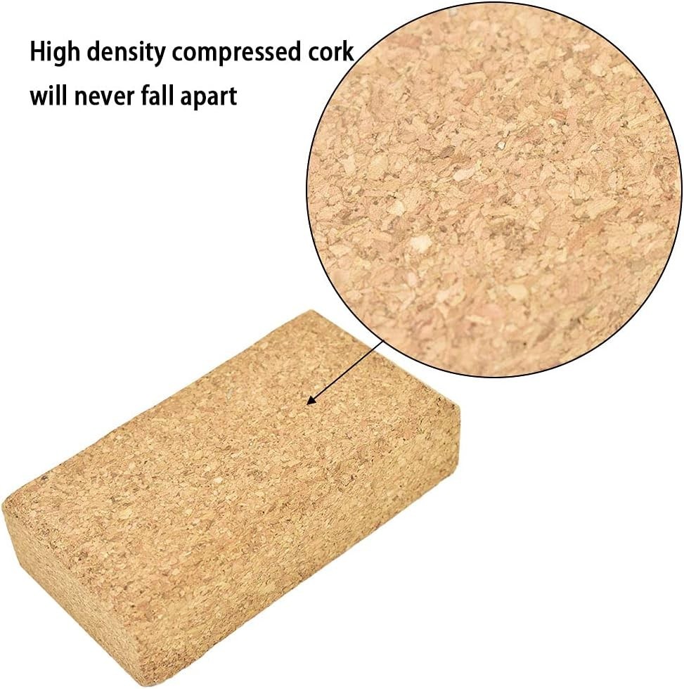 3-Pack Cork Sanding Blocks Hand Tool Beveled Edge Flat Curved Woodworking Auto