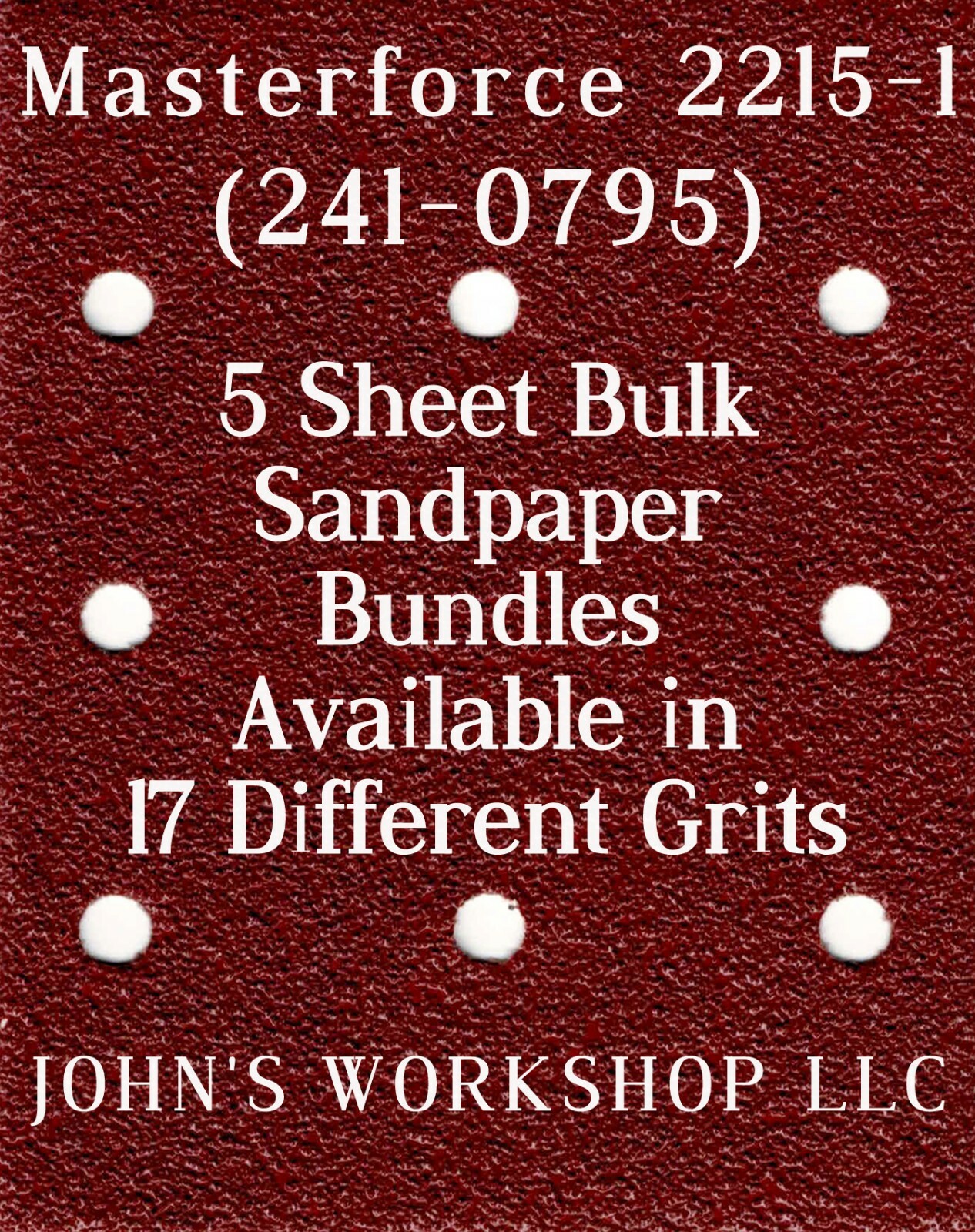 Masterforce 241-0795 – 1/4 Sheet – 17 Grits – No-Slip – 5 Sandpaper Bulk Bundles