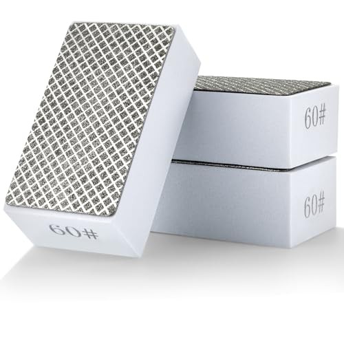 3 Pcs Diamond Hand Polishing Pads, 60 Grit Diamond Sanding Pad 3PCS-60#