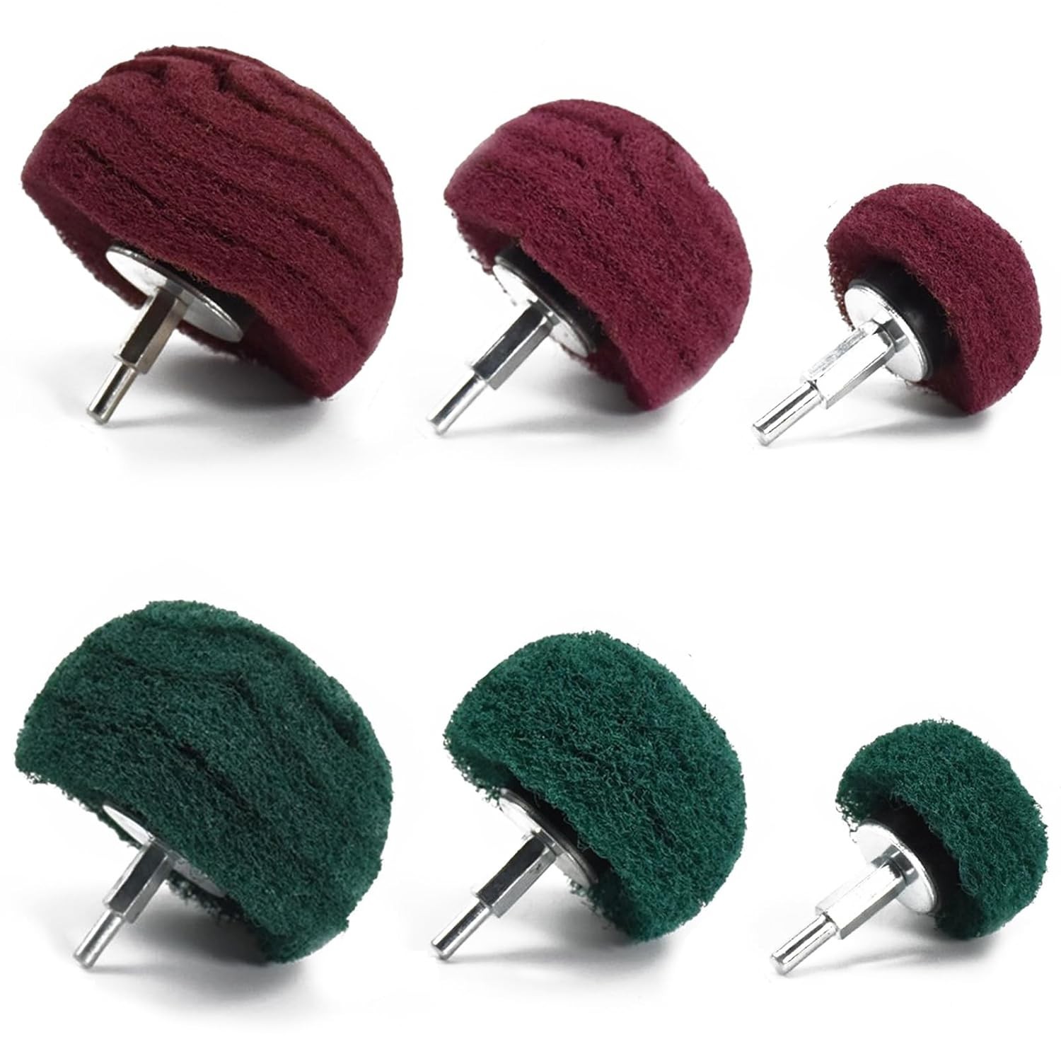 Buffing Kit Non Woven Abrasive Drill Cleaning Set 6 Pcs Polishing Wheels