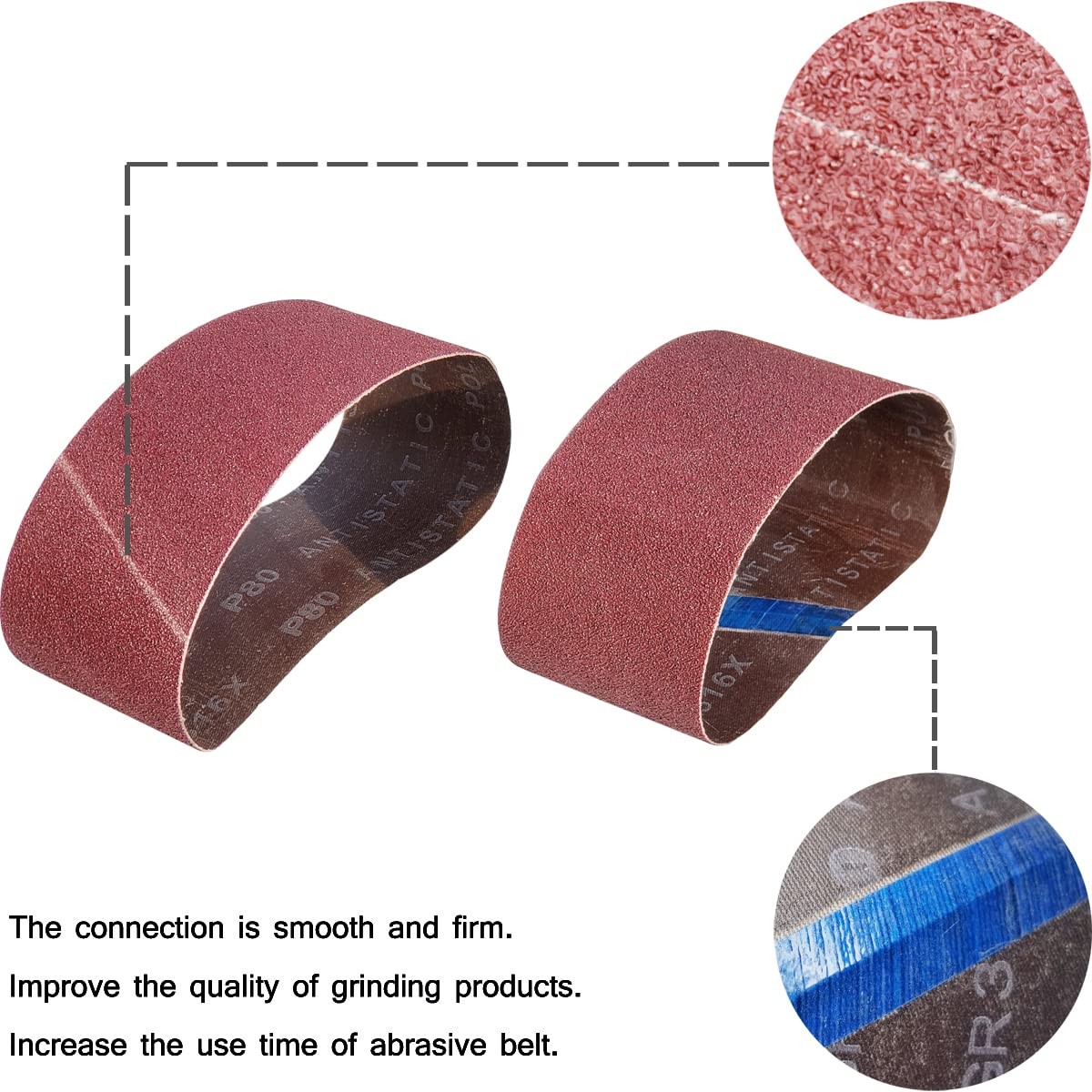 15 Pack 3×21 Inch Sanding Belts 40 80 120 Grit Aluminum Oxide Belt Sander Set
