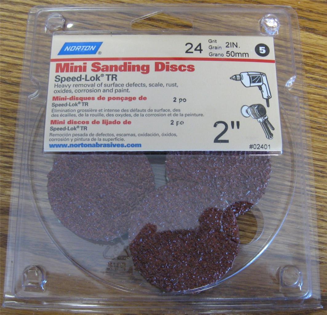 Norton Abrasives 5 Pack 2″ Mini Sanding Discs for SPEED-LOK TR 24 Grit BRAND NEW