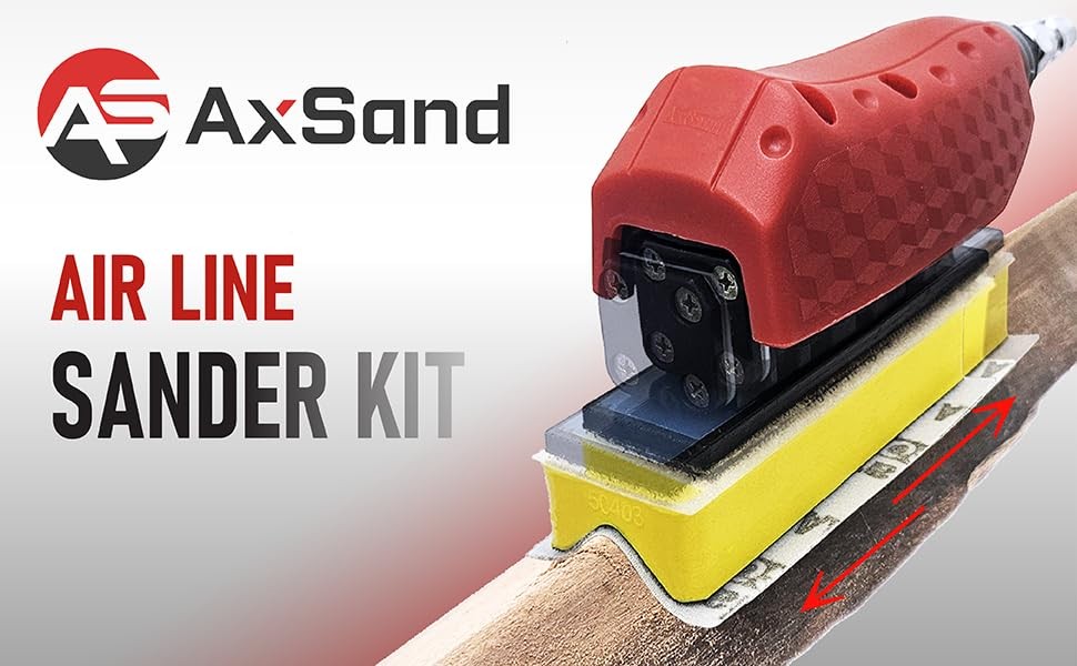 AxSand Straight Line Air Sander +13 contoured sanding blocks + 60 Sandpaper s…
