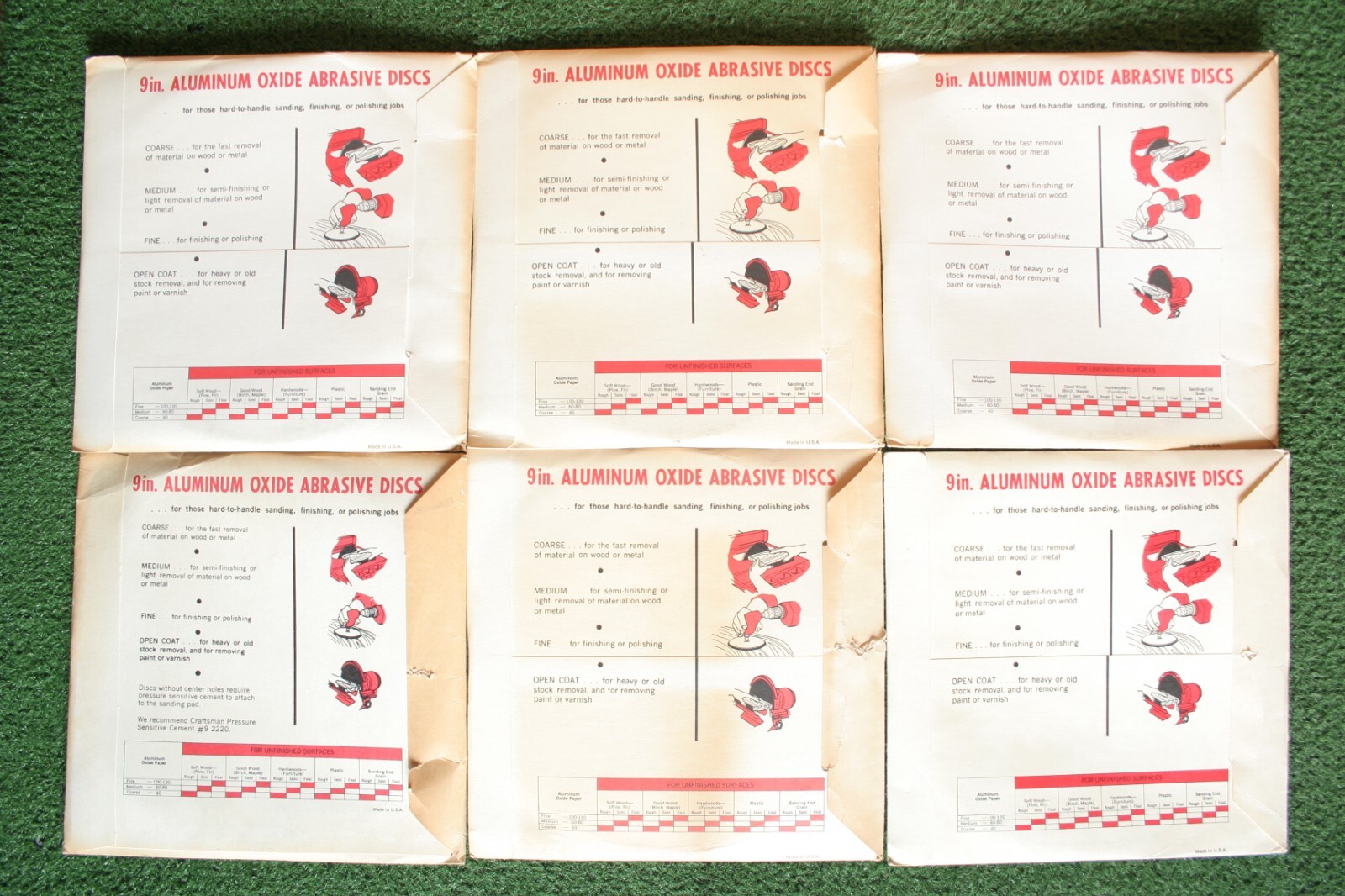 30x Lot SEARS ROEBUCK & CO. Aluminum Oxide 9″ Abrasive Sanding Discs 40-100 Grit