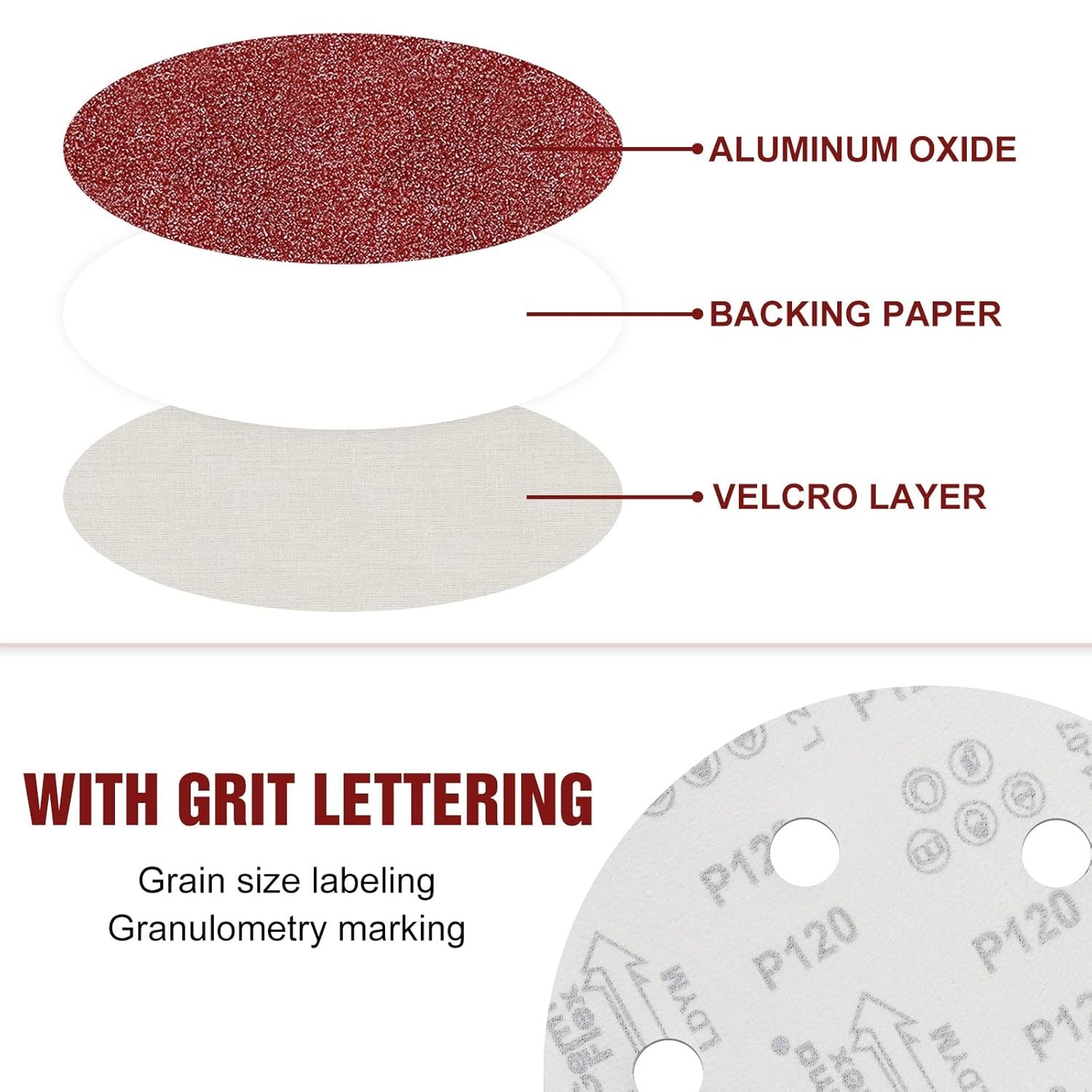 9 Inch 6 Hole Sanding Discs 40 Grit Hook and Loop for Drywall Sander 12PCS