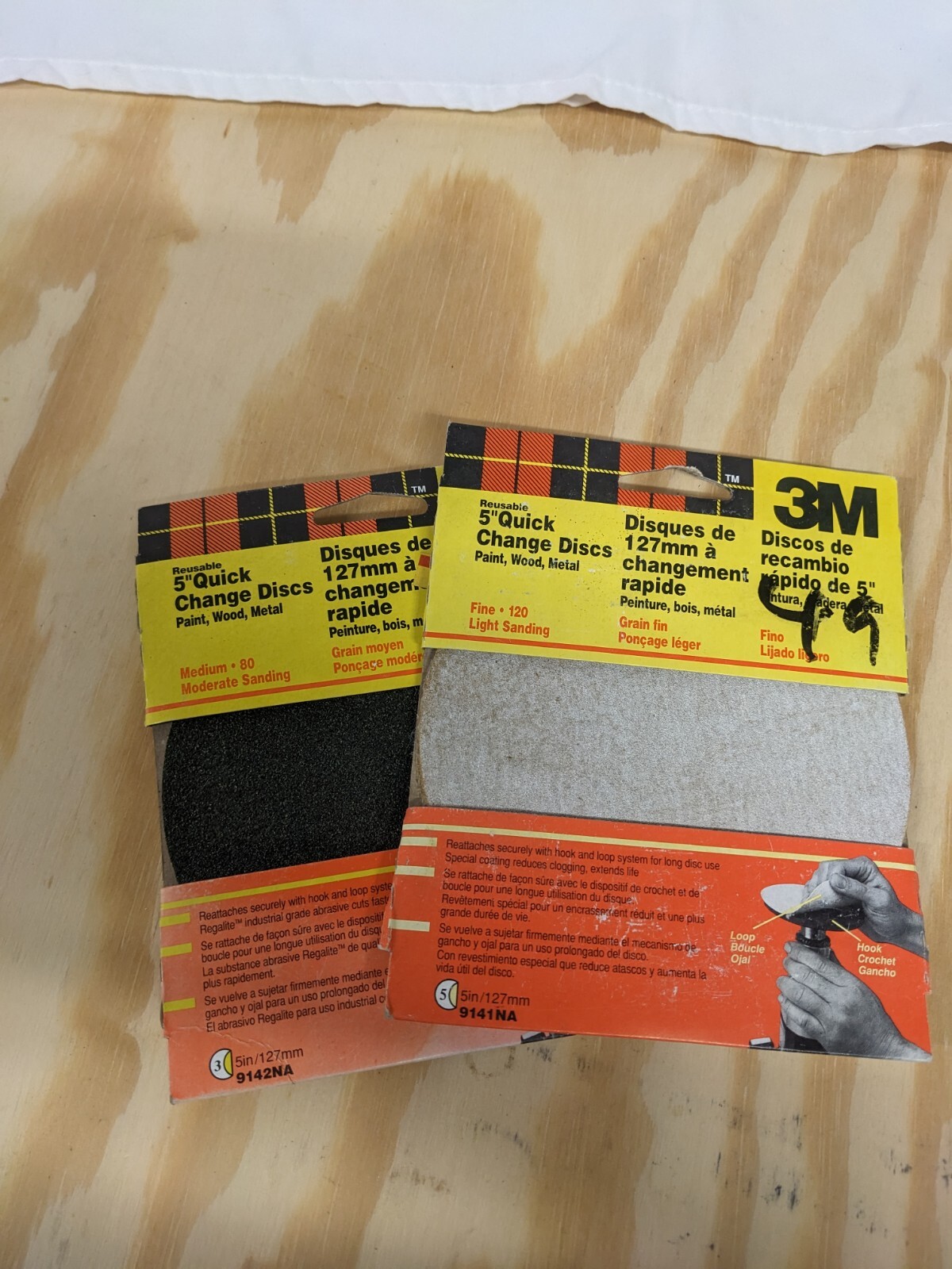 3M™ 5″ Quick Change Discs Fine 120 Medium 80 Sanding 5 Count Pk (Lot of 2)