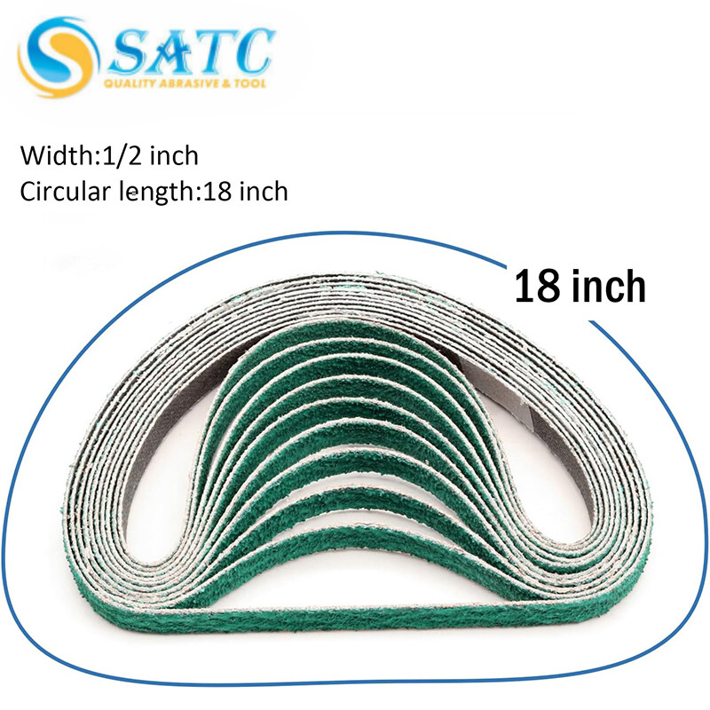 10pcs 1/2x 18 Inch Zirconia Sanding Belts 60/120 Grit for 1/2″ x 18″ Belt Sander